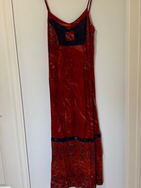 Equinoxe Celestial 90s Boho Maxi Hippy Dress Size M Colourful Buttons